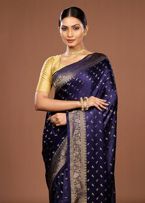 Purple Dupion Silk Saree With Blouse Piece