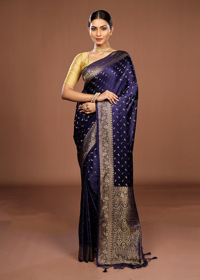 Purple Dupion Silk Saree With Blouse Piece