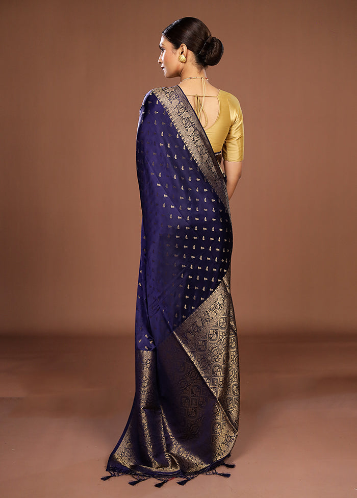 Purple Dupion Silk Saree With Blouse Piece