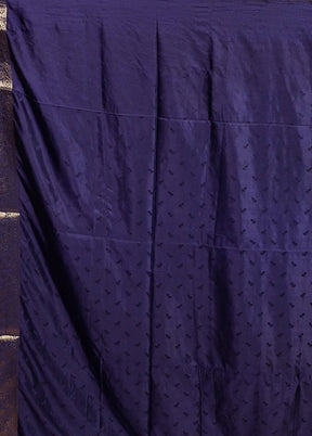 Purple Dupion Silk Saree With Blouse Piece