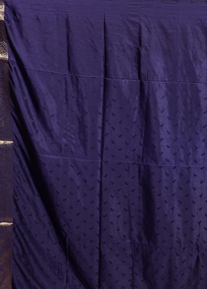 Purple Dupion Silk Saree With Blouse Piece
