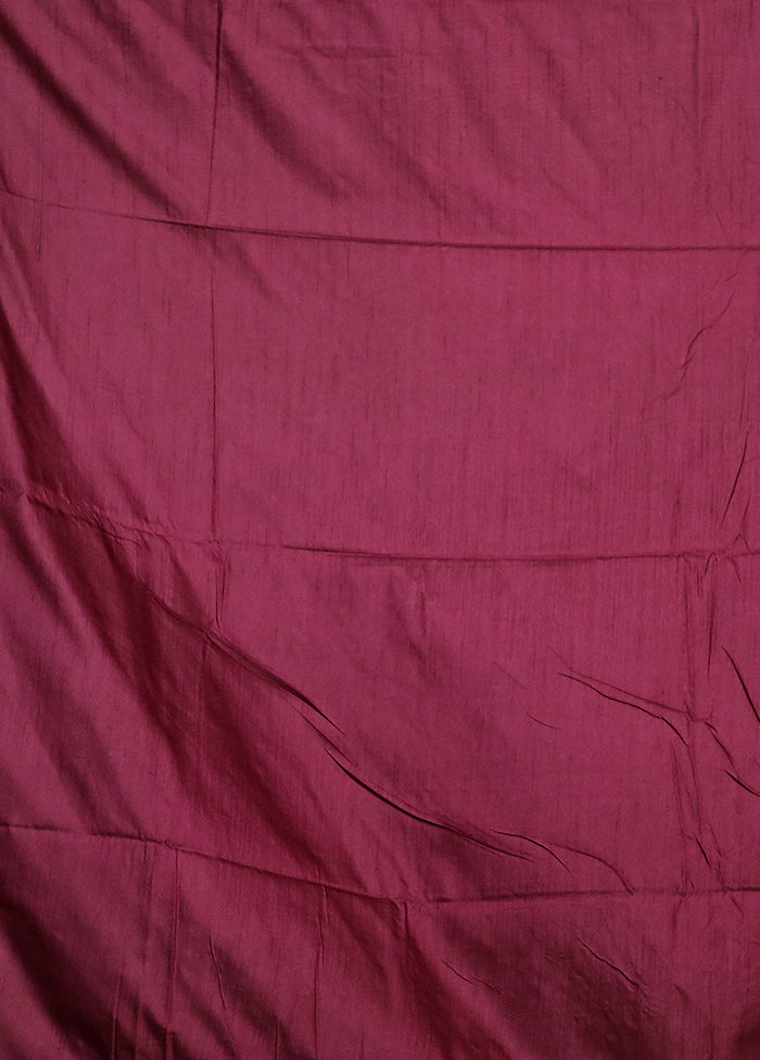 Purple Dupion Silk Saree With Blouse Piece