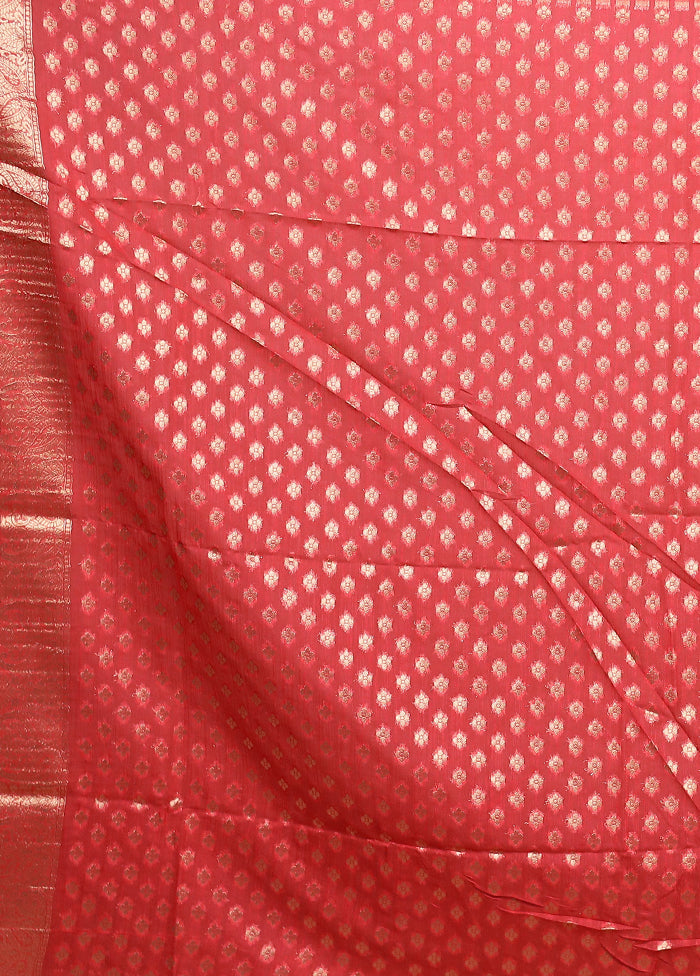 Pink Dupion Silk Saree With Blouse Piece