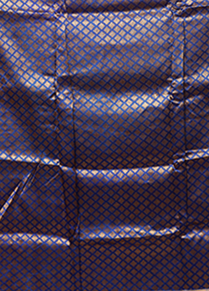 Blue Handloom Tussar Pure Silk Saree With Blouse Piece