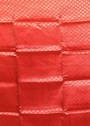 Red Handloom Tussar Pure Silk Saree With Blouse Piece