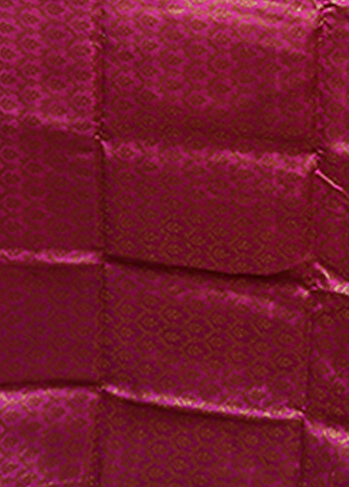 Purple Handloom Tussar Pure Silk Saree With Blouse Piece
