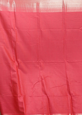 Pink Cotton Saree With Blouse Piece