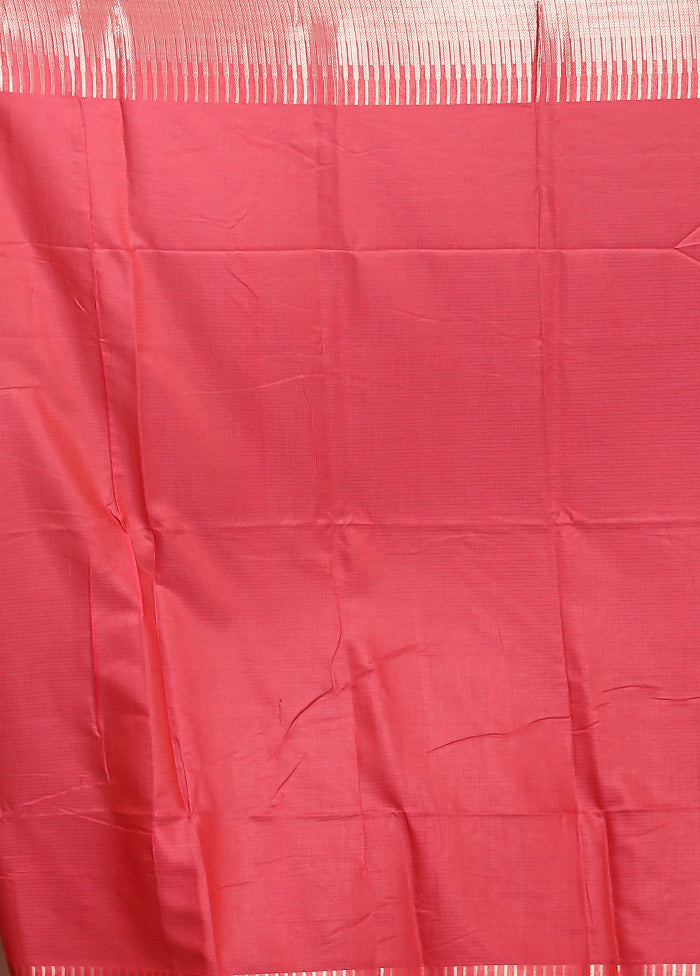 Pink Cotton Saree With Blouse Piece