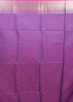 Purple Cotton Saree With Blouse Piece