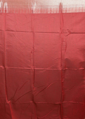 Maroon Cotton Saree With Blouse Piece