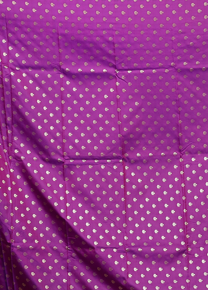 Purple Dupion Silk Saree With Blouse Piece