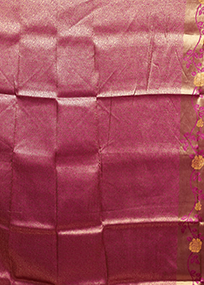 Purple Dupion Silk Saree With Blouse Piece
