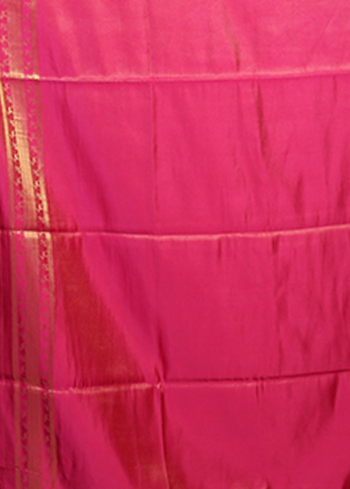 Pink Dupion Silk Saree With Blouse Piece