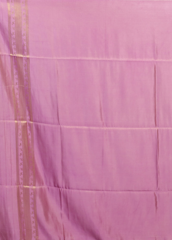 Purple Dupion Silk Saree With Blouse Piece