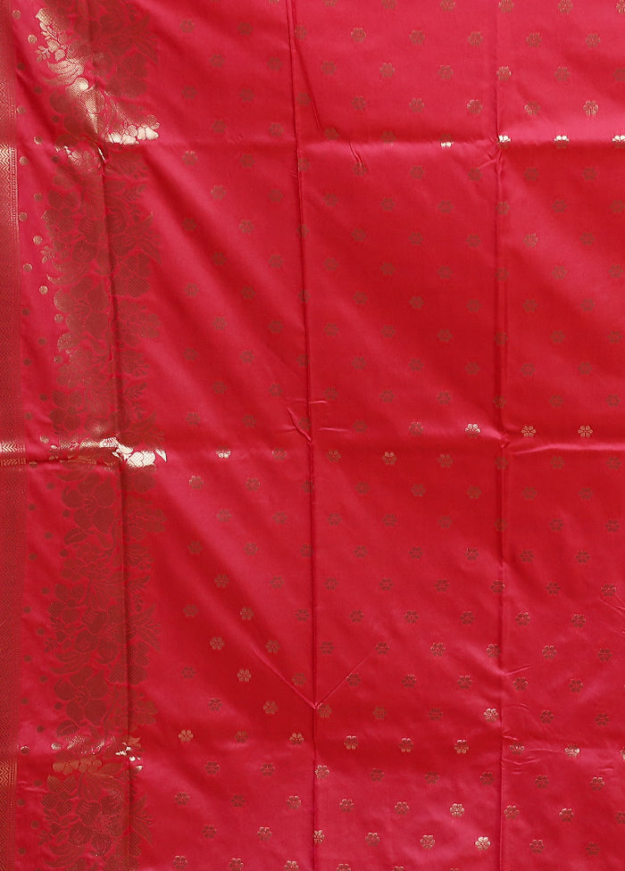 Pink Dupion Silk Saree With Blouse Piece