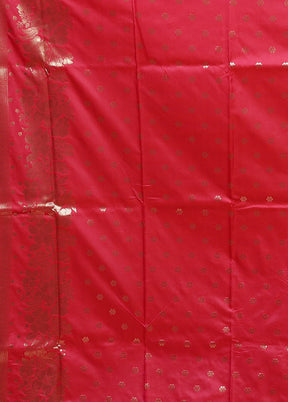 Pink Dupion Silk Saree With Blouse Piece