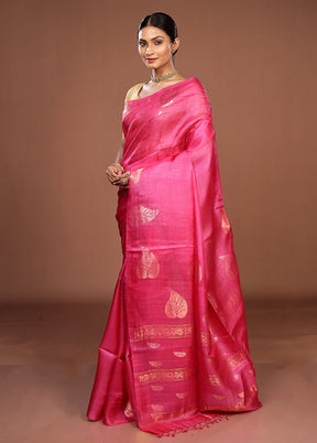 Multicolor Handloom Tussar Pure Silk Saree With Blouse Piece