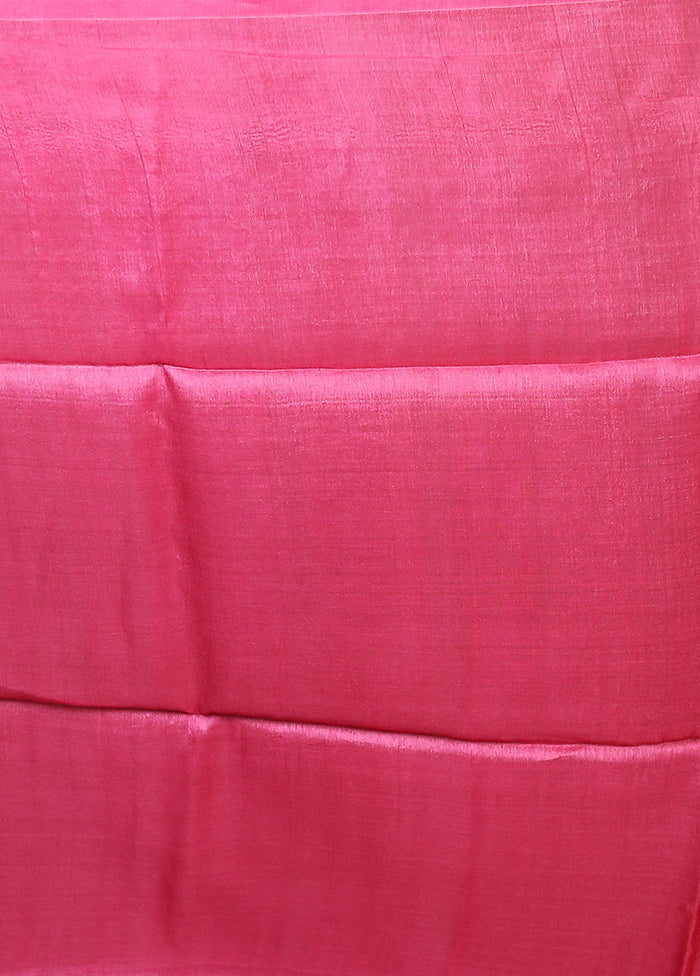 Multicolor Handloom Tussar Pure Silk Saree With Blouse Piece