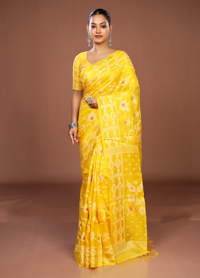 Multicolor Handloom Tussar Pure Silk Saree With Blouse Piece