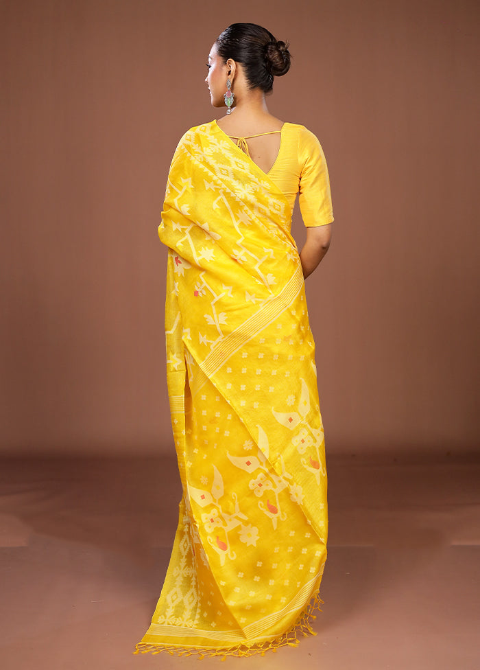 Multicolor Handloom Tussar Pure Silk Saree With Blouse Piece