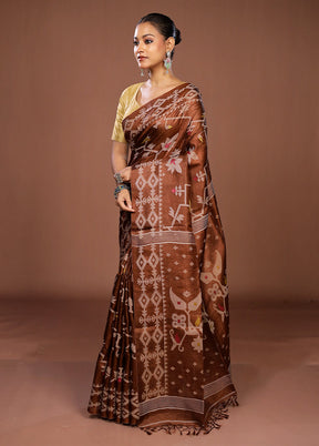 Multicolor Handloom Tussar Pure Silk Saree With Blouse Piece