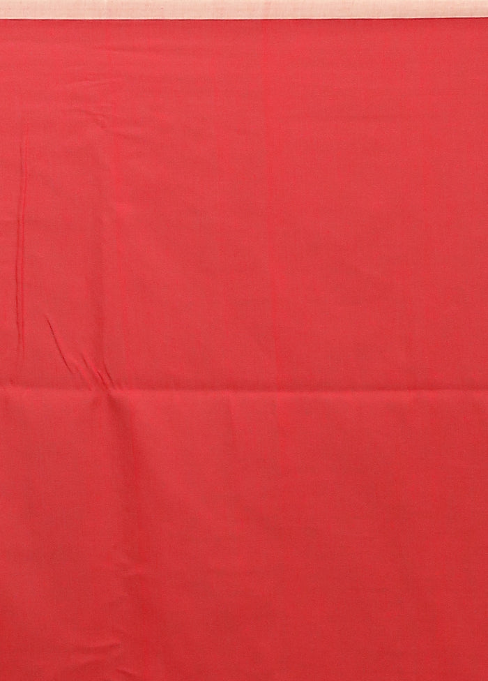 Red Matka Silk Saree With Blouse Piece
