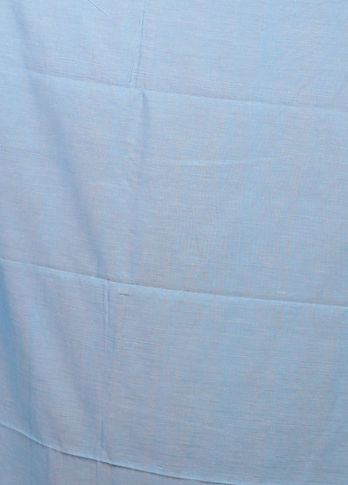 Blue Matka Silk Saree With Blouse Piece