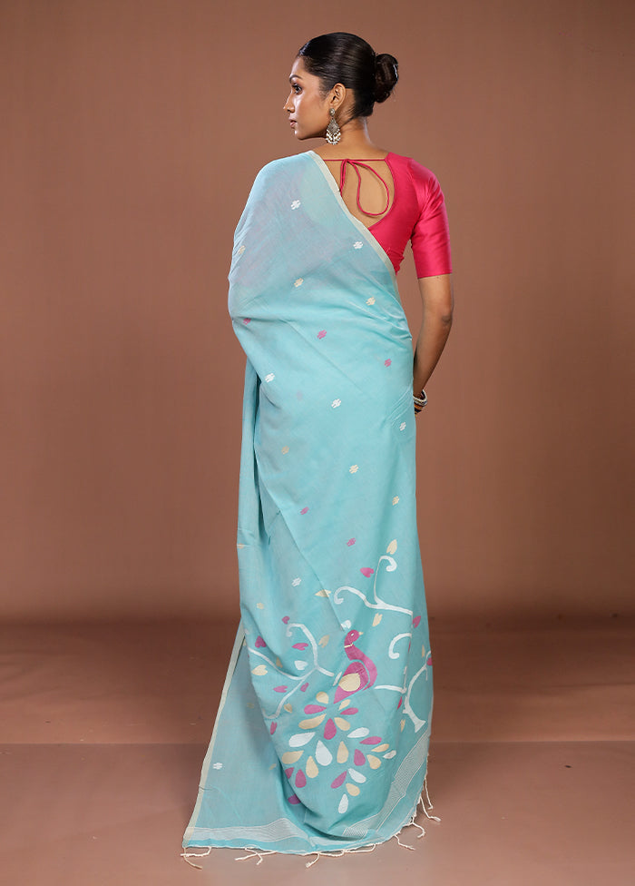Green Matka Silk Saree With Blouse Piece