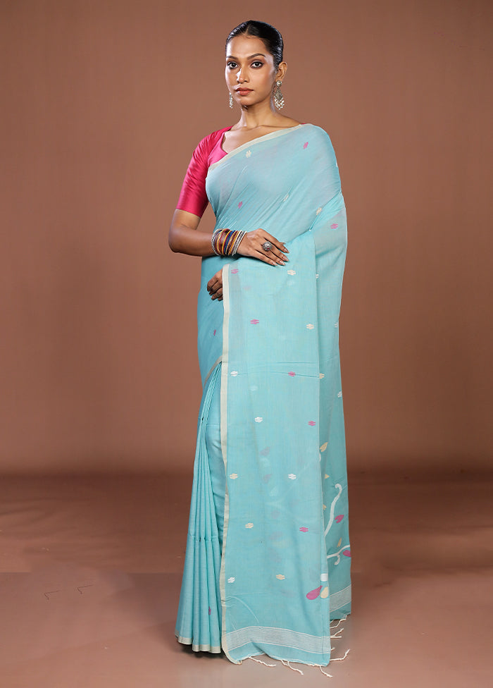 Green Matka Silk Saree With Blouse Piece