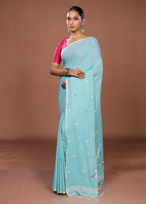 Green Matka Silk Saree With Blouse Piece