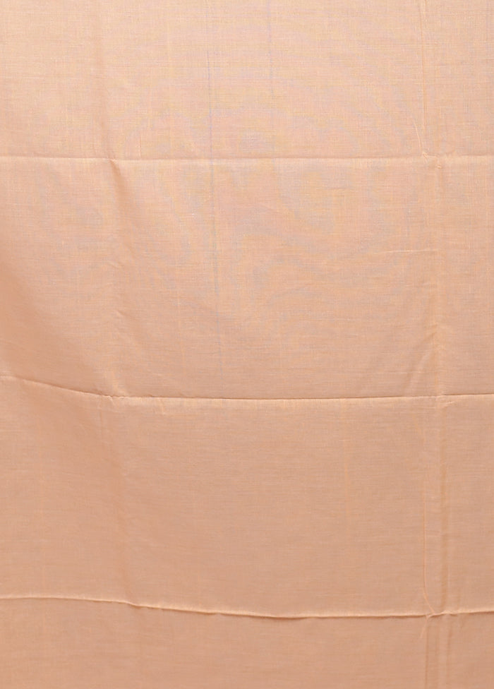 Peach Matka Silk Saree With Blouse Piece