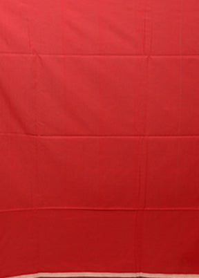 Red Matka Silk Saree With Blouse Piece