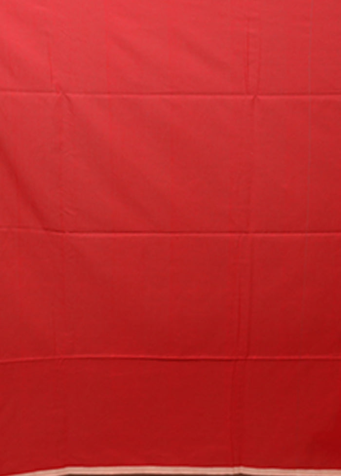Red Matka Silk Saree With Blouse Piece
