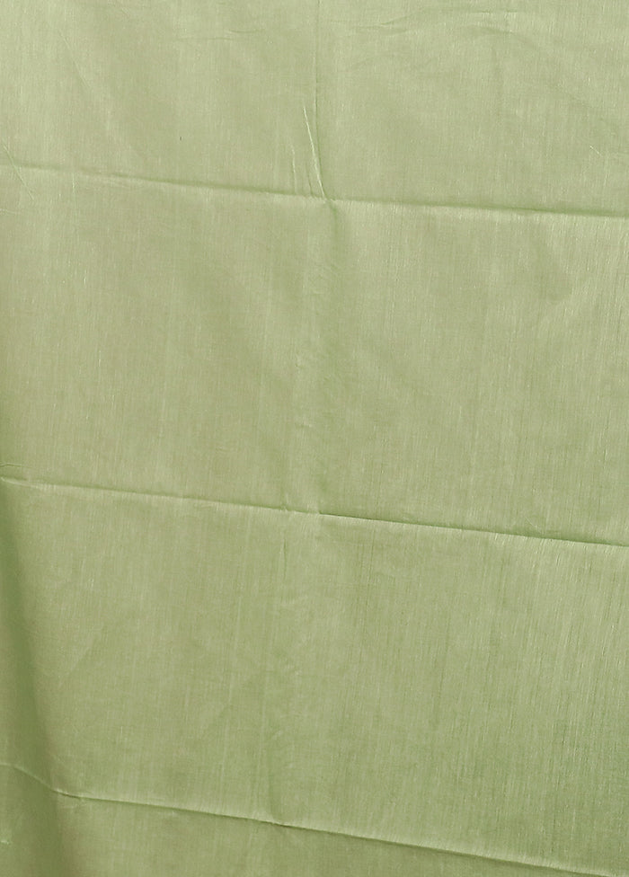 Green Matka Silk Saree With Blouse Piece