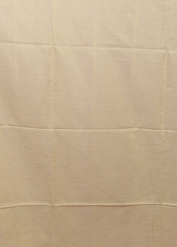 Cream Matka Silk Saree With Blouse Piece