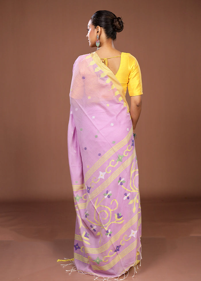 Purple Matka Silk Saree With Blouse Piece