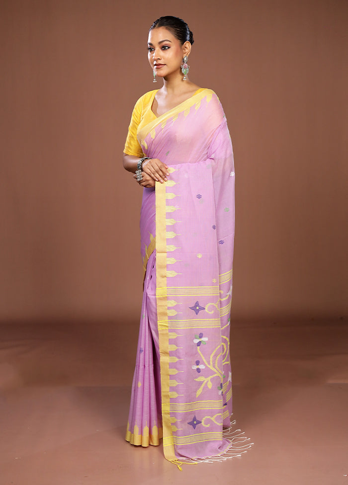 Purple Matka Silk Saree With Blouse Piece