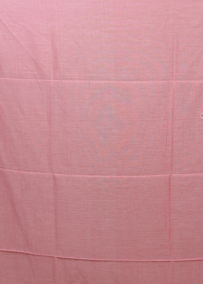 Pink Matka Silk Saree With Blouse Piece