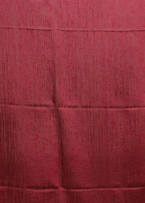 Maroon Handloom Matka Pure Silk Saree With Blouse Piece
