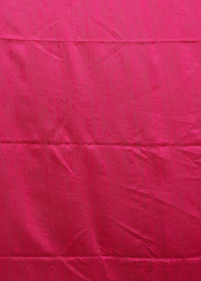 Pink Handloom Matka Pure Silk Saree With Blouse Piece