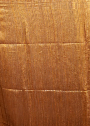 Gold Handloom Matka Pure Silk Saree With Blouse Piece