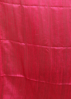 Pink Handloom Matka Pure Silk Saree With Blouse Piece