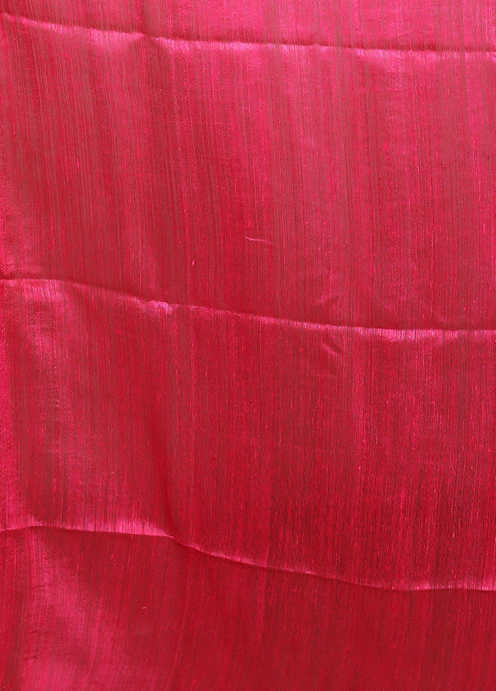 Pink Handloom Matka Pure Silk Saree With Blouse Piece