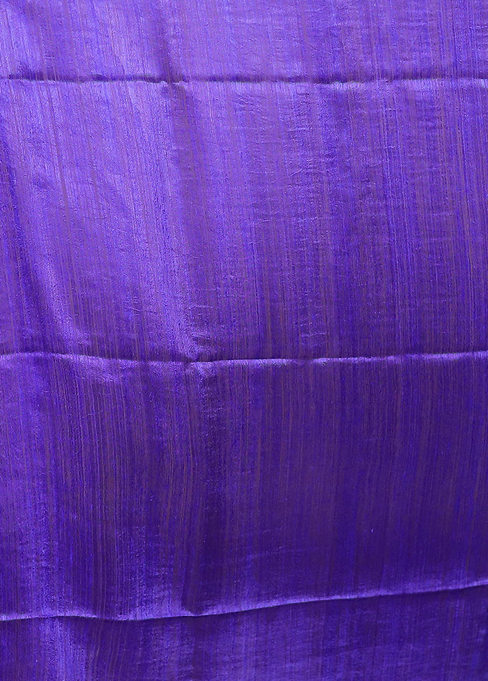 Blue Handloom Matka Pure Silk Saree With Blouse Piece
