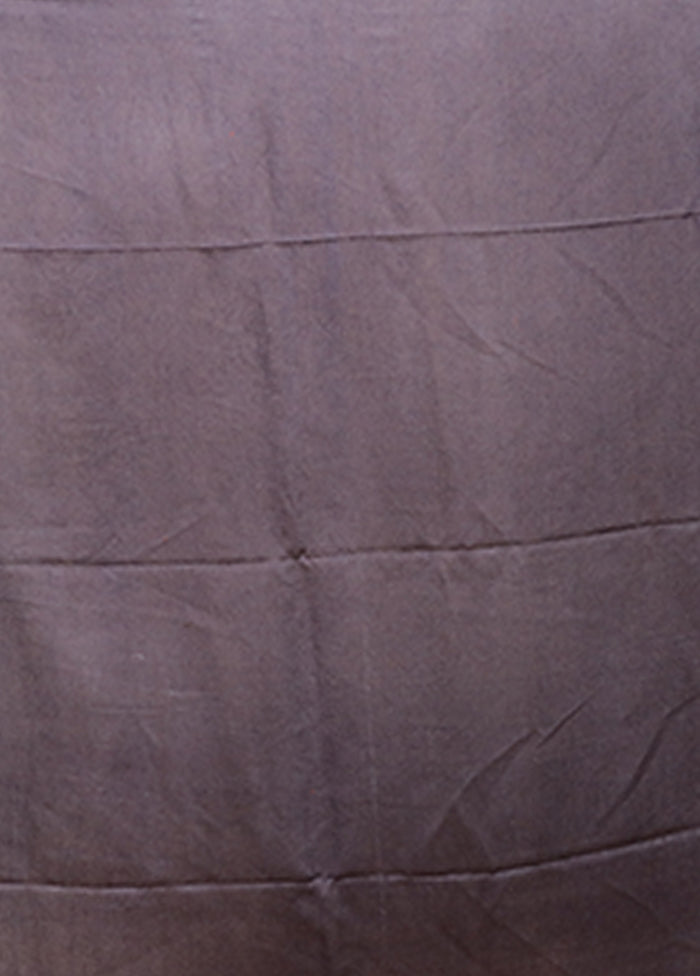 Grey Handloom Matka Pure Silk Saree With Blouse Piece