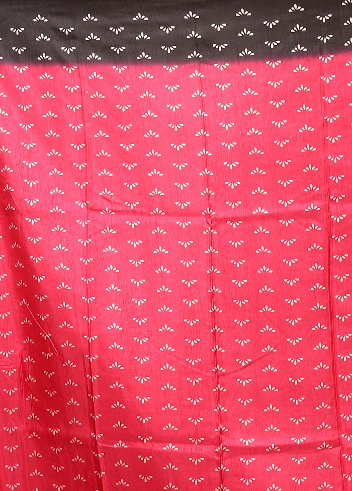 Pink Chanderi Cotton Saree With Blouse Piece