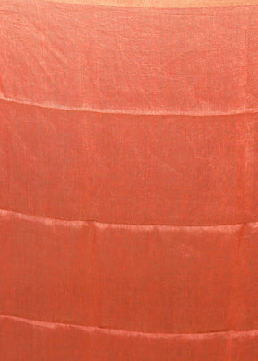 Pink Linen Silk Saree With Blouse Piece