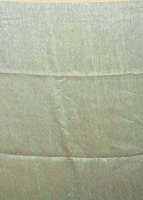 Green Linen Silk Saree With Blouse Piece