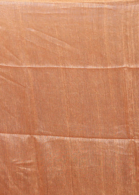Pink Linen Silk Saree With Blouse Piece