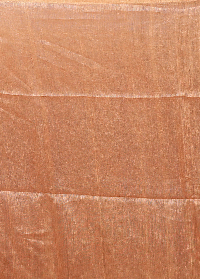 Pink Linen Silk Saree With Blouse Piece
